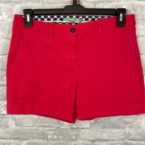 Boden Red Cuffed Shorts - Picture 1 of 5